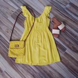 2 for $20 Plunging Neck Ruffle Yellow Spri…